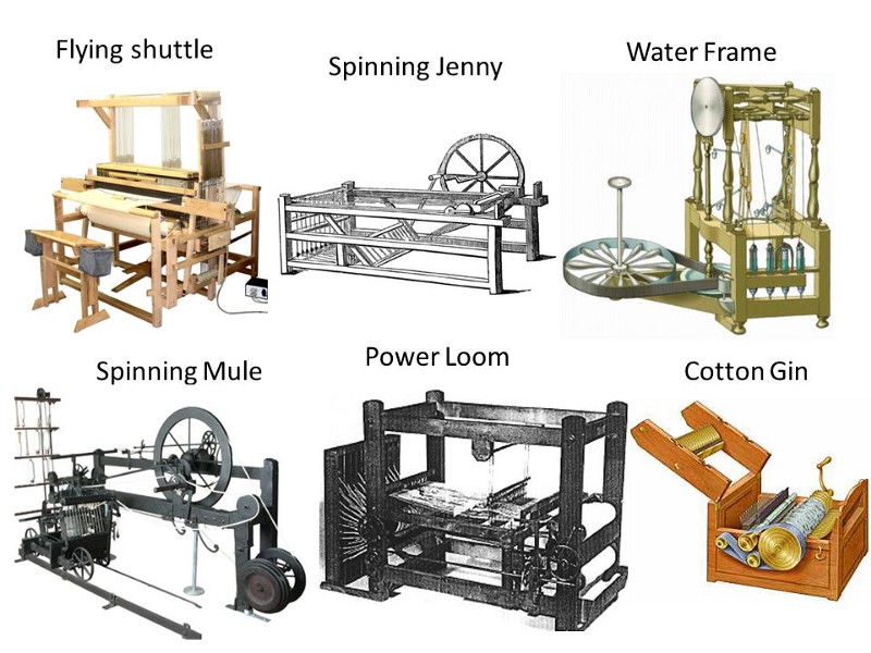 Một số phát minh lớn của Cách mạng công nghiệp lần thứ nhất, được thực hiện nhờ sự đổi mới của động cơ hơi nước.